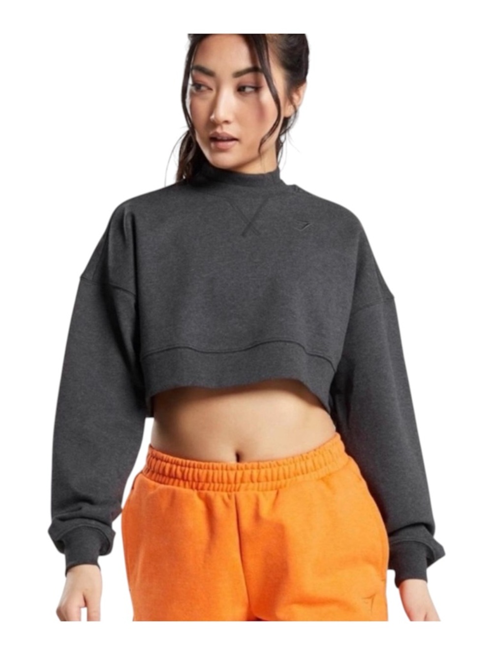 Gymshark Cropped Sweatshirt Gray Size S Orig $60